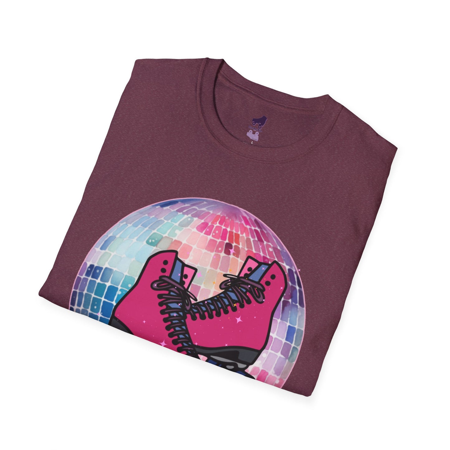 Colorful Retro Roller Skate, Colorful Disco Ball, Unisex Softstyle T-Shirt