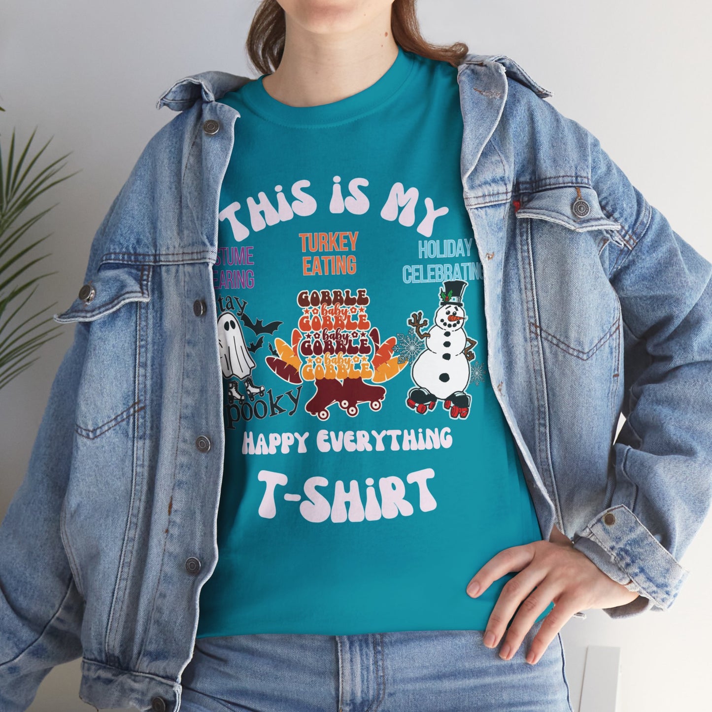 Funny Halloween Costume Party T-Shirt, Thanksgiving Turkey Day, Holiday Celebrating Shirt, Unisex Cotton Tee