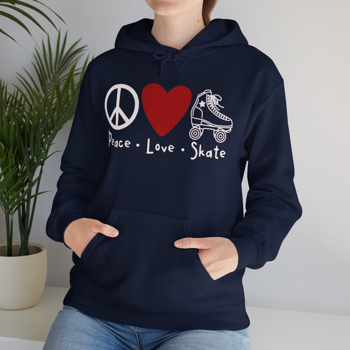 Peace Love Skate Unisex Heavy Blend™ Hooded Sweatshirt