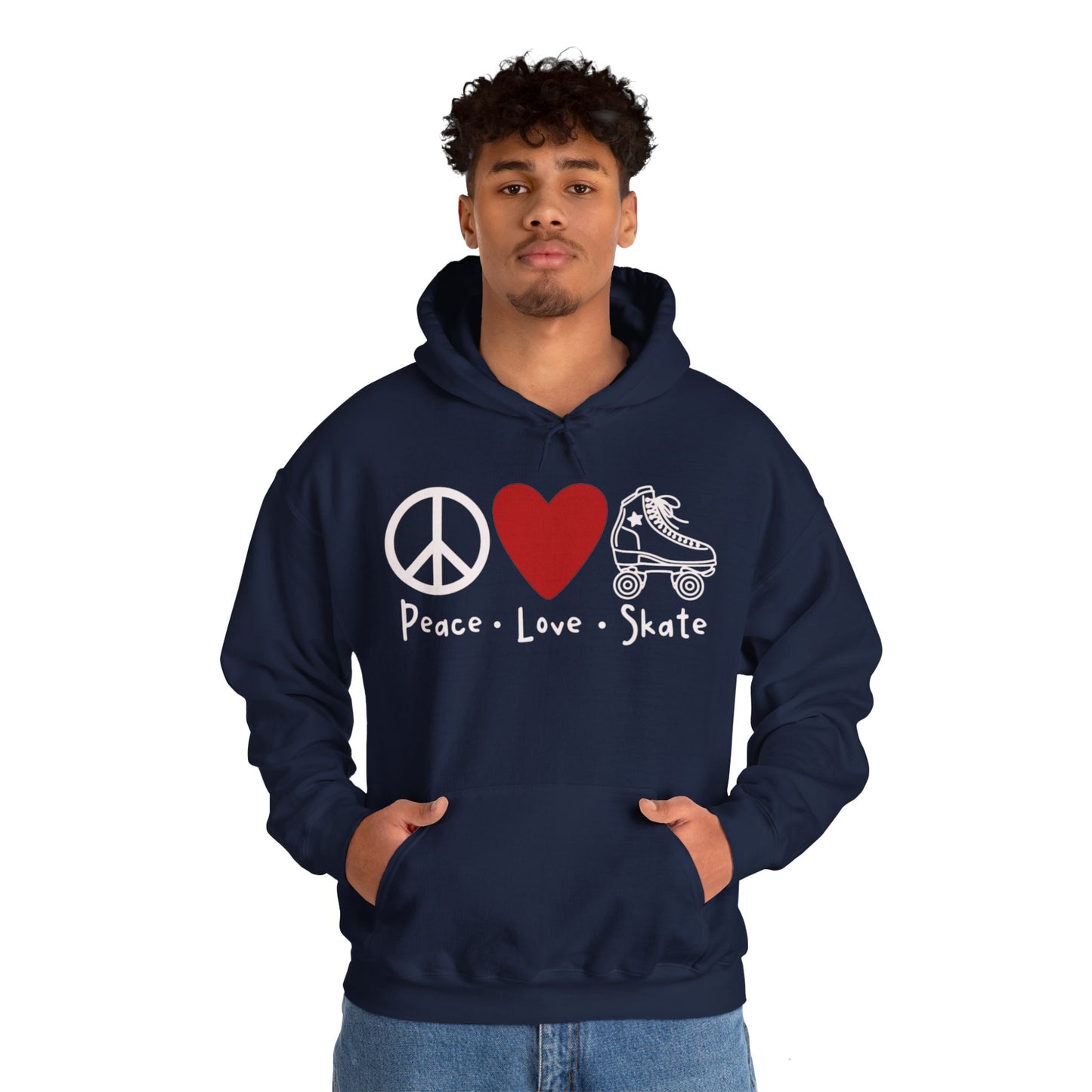 Peace Love Skate Unisex Heavy Blend™ Hooded Sweatshirt