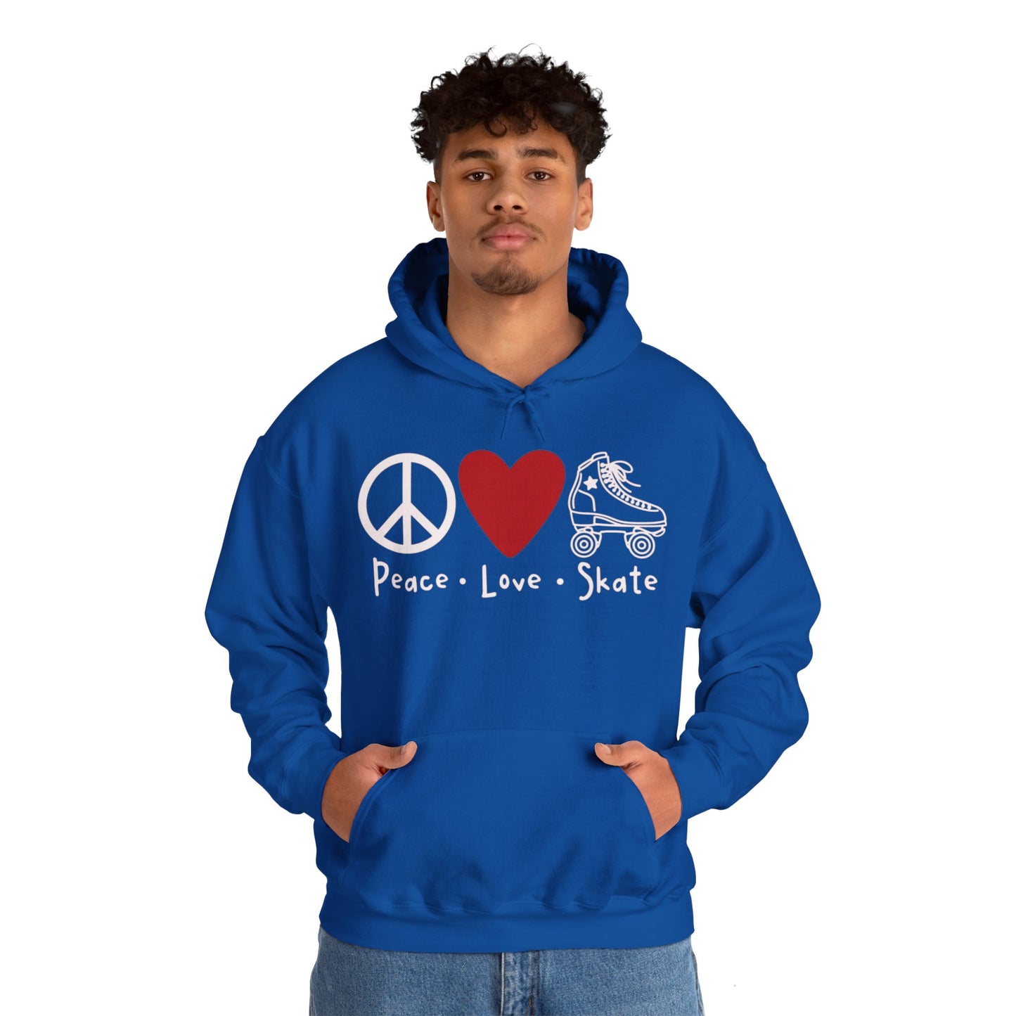 Peace Love Skate Unisex Heavy Blend™ Hooded Sweatshirt