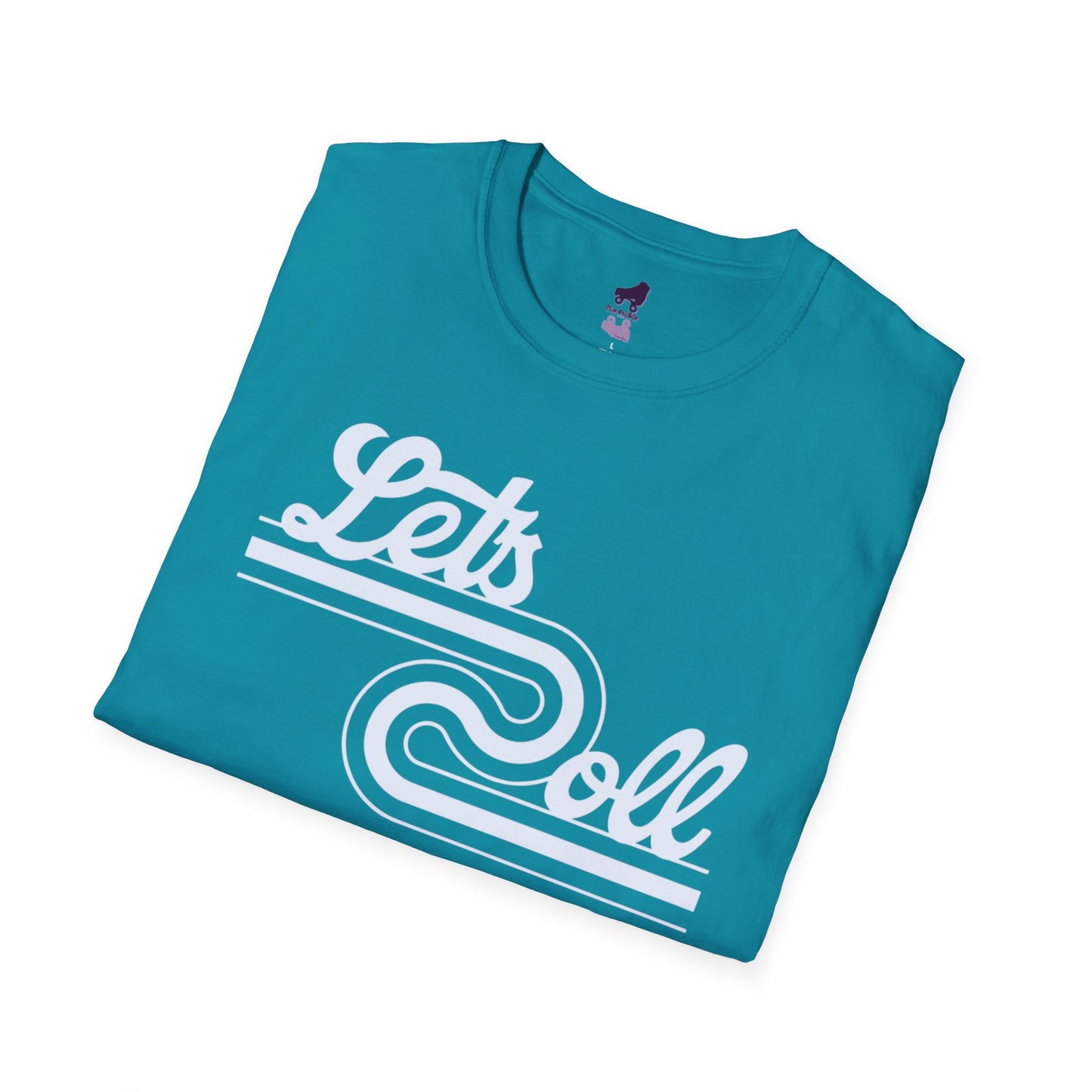 Retro Let's Roll Roller Skate, Skateboard, Bike, Car, Unisex Softstyle T-Shirt