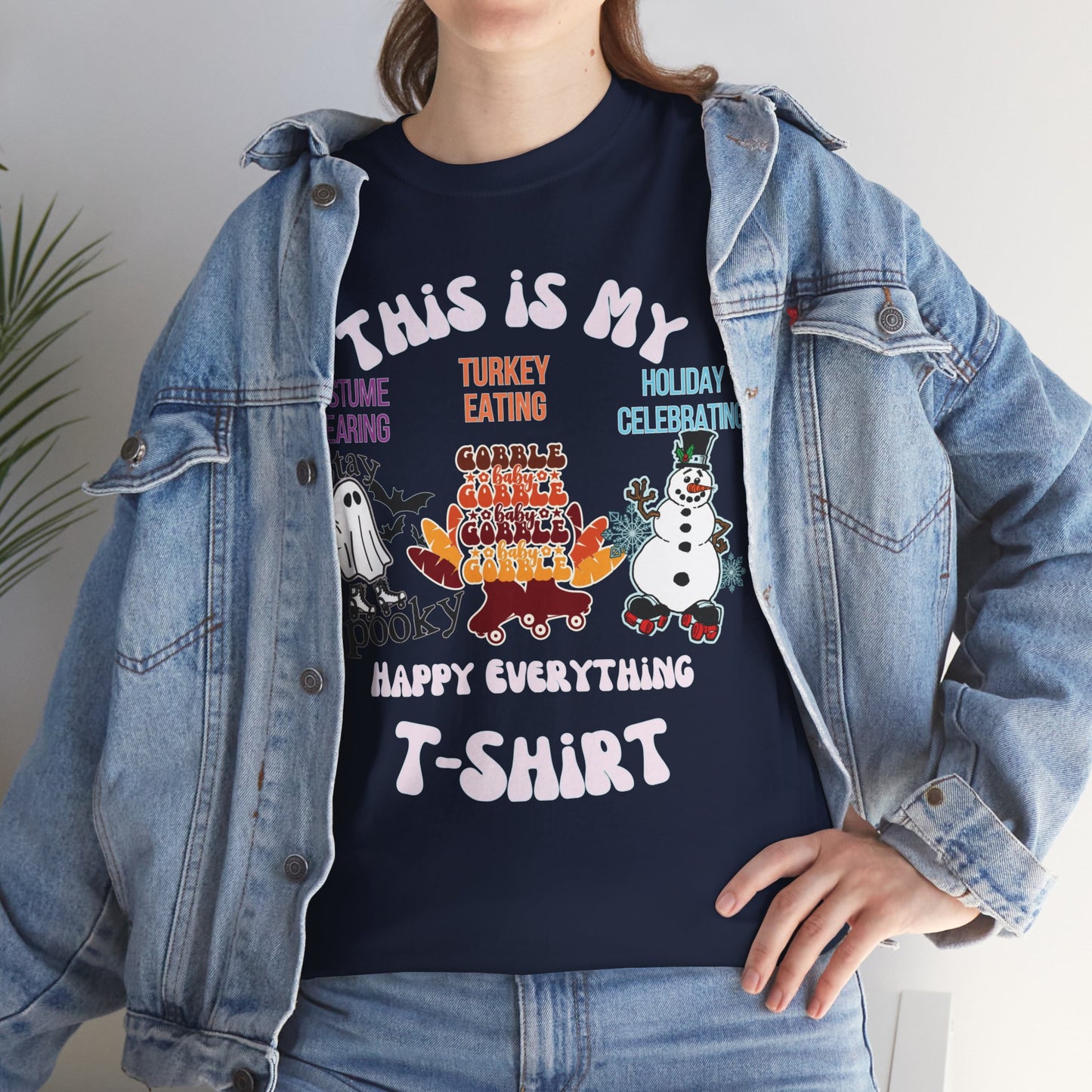 Funny Halloween Costume Party T-Shirt, Thanksgiving Turkey Day, Holiday Celebrating Shirt, Unisex Cotton Tee