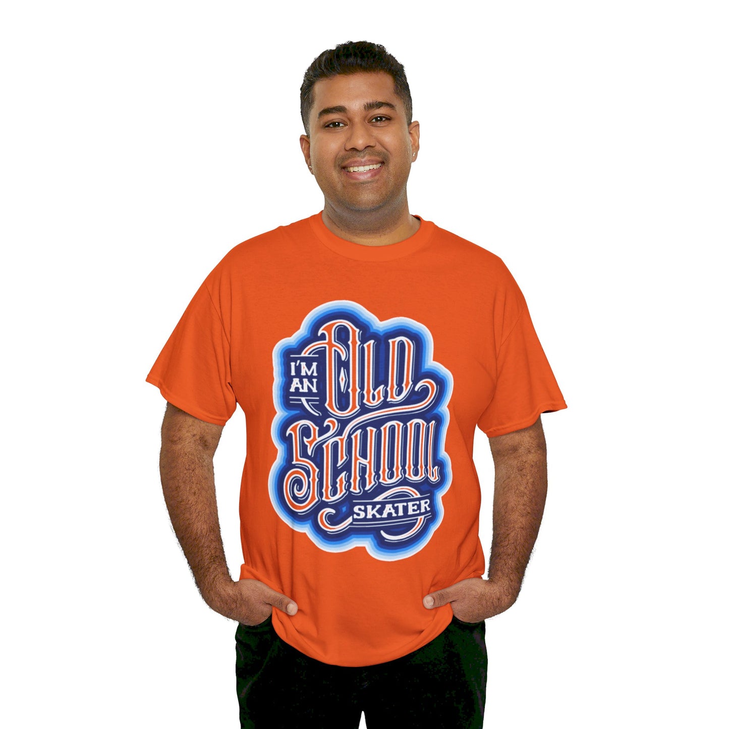 Old School Skater Tee, Roller Skate, Skateboard, Ice Skates T-Shirt, Blue, Unisex Cotton Tee, Large Print