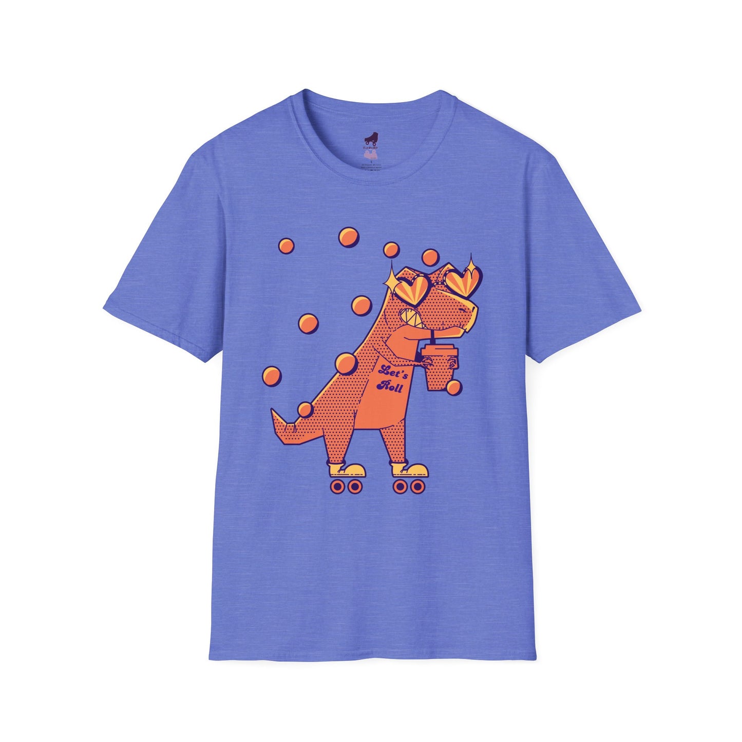 Skate-a-Saurus Funny T-Rex on Skates Unisex Softstyle T-Shirt