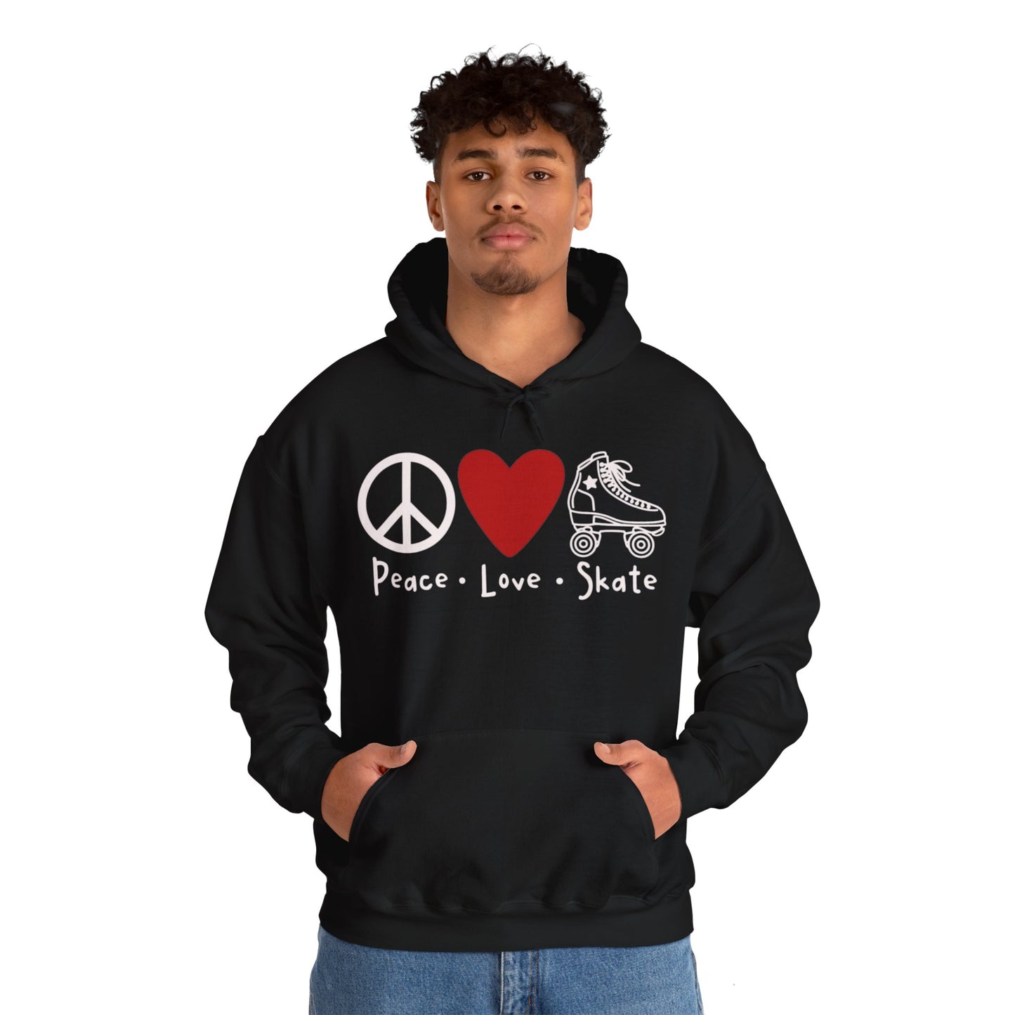 Peace Love Skate Unisex Heavy Blend™ Hooded Sweatshirt