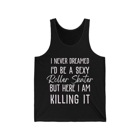 Sexy Roller Skater Tank Top Unisex Jersey Tank