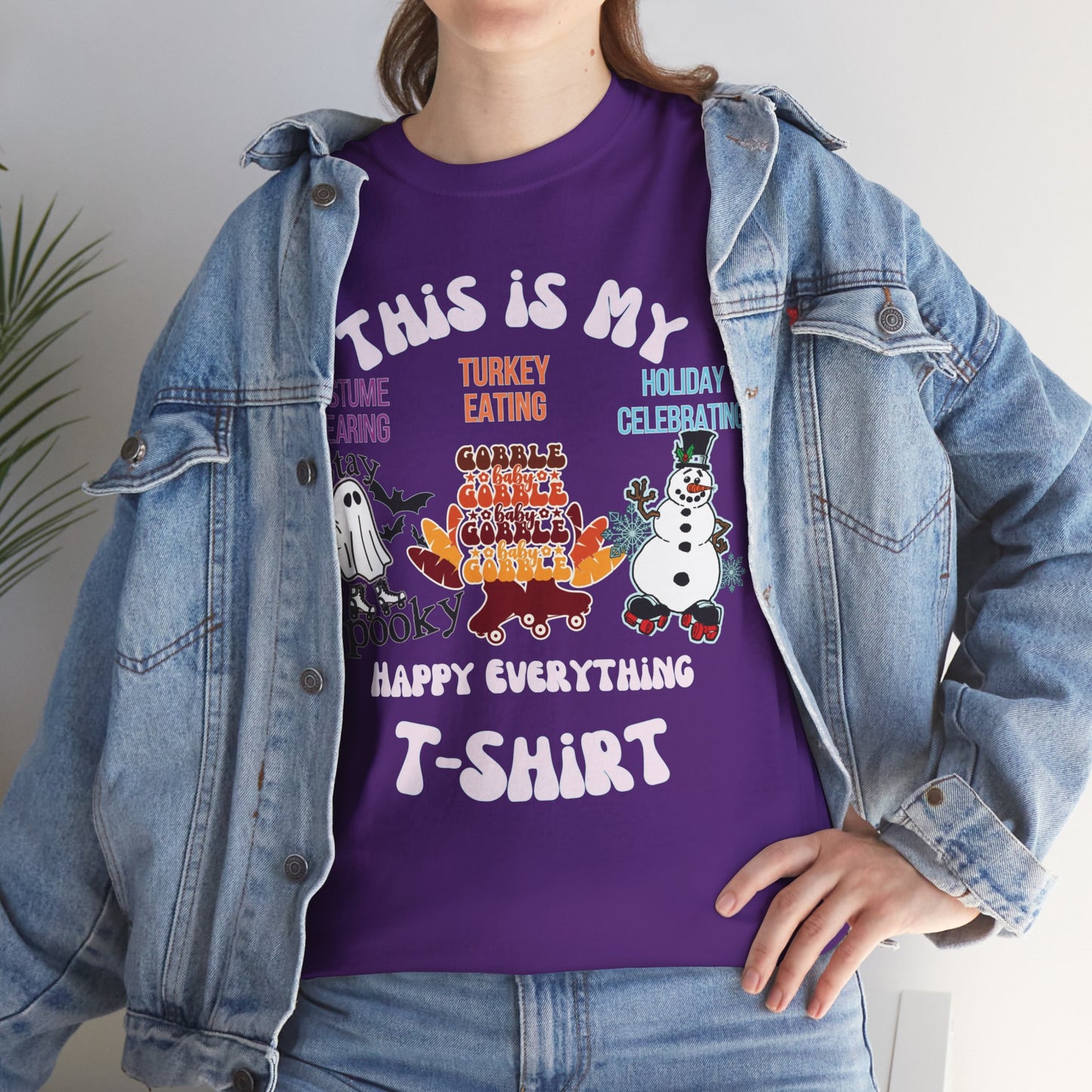 Funny Halloween Costume Party T-Shirt, Thanksgiving Turkey Day, Holiday Celebrating Shirt, Unisex Cotton Tee