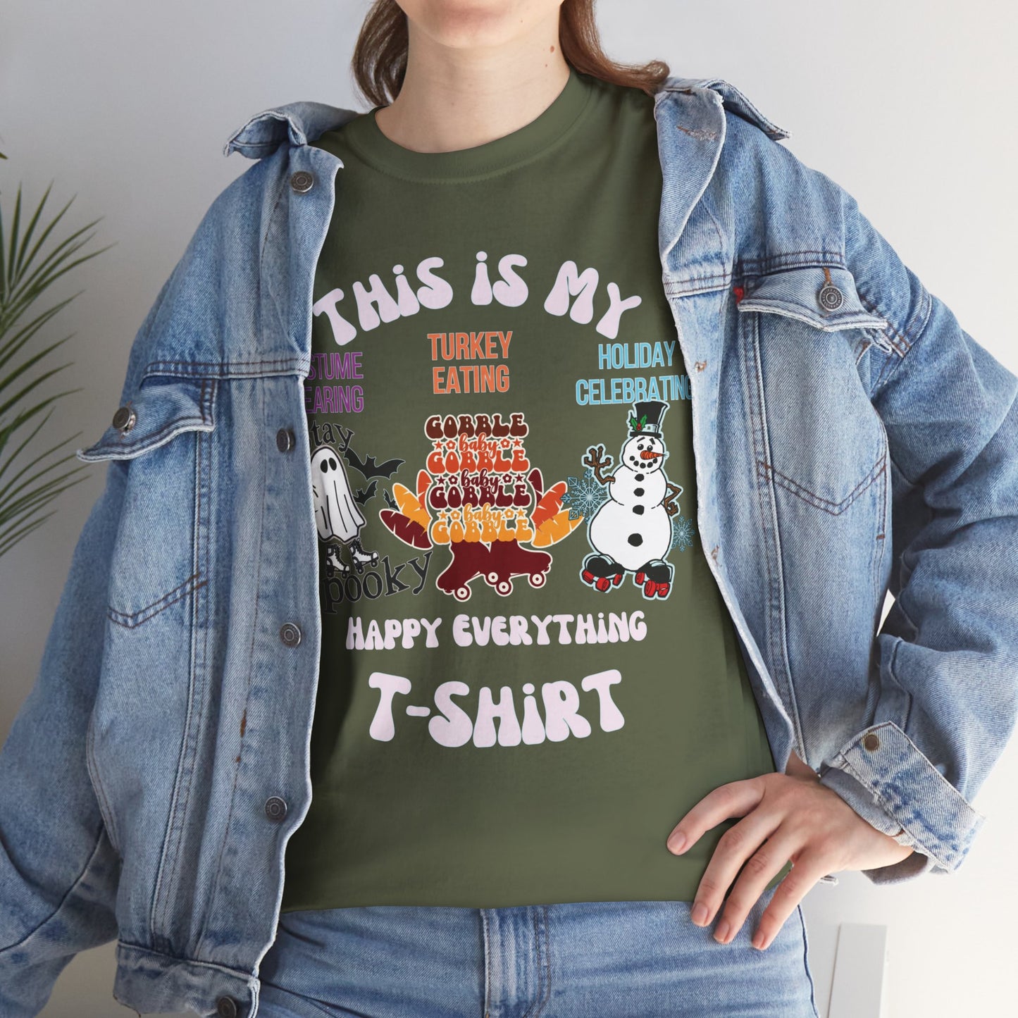 Funny Halloween Costume Party T-Shirt, Thanksgiving Turkey Day, Holiday Celebrating Shirt, Unisex Cotton Tee