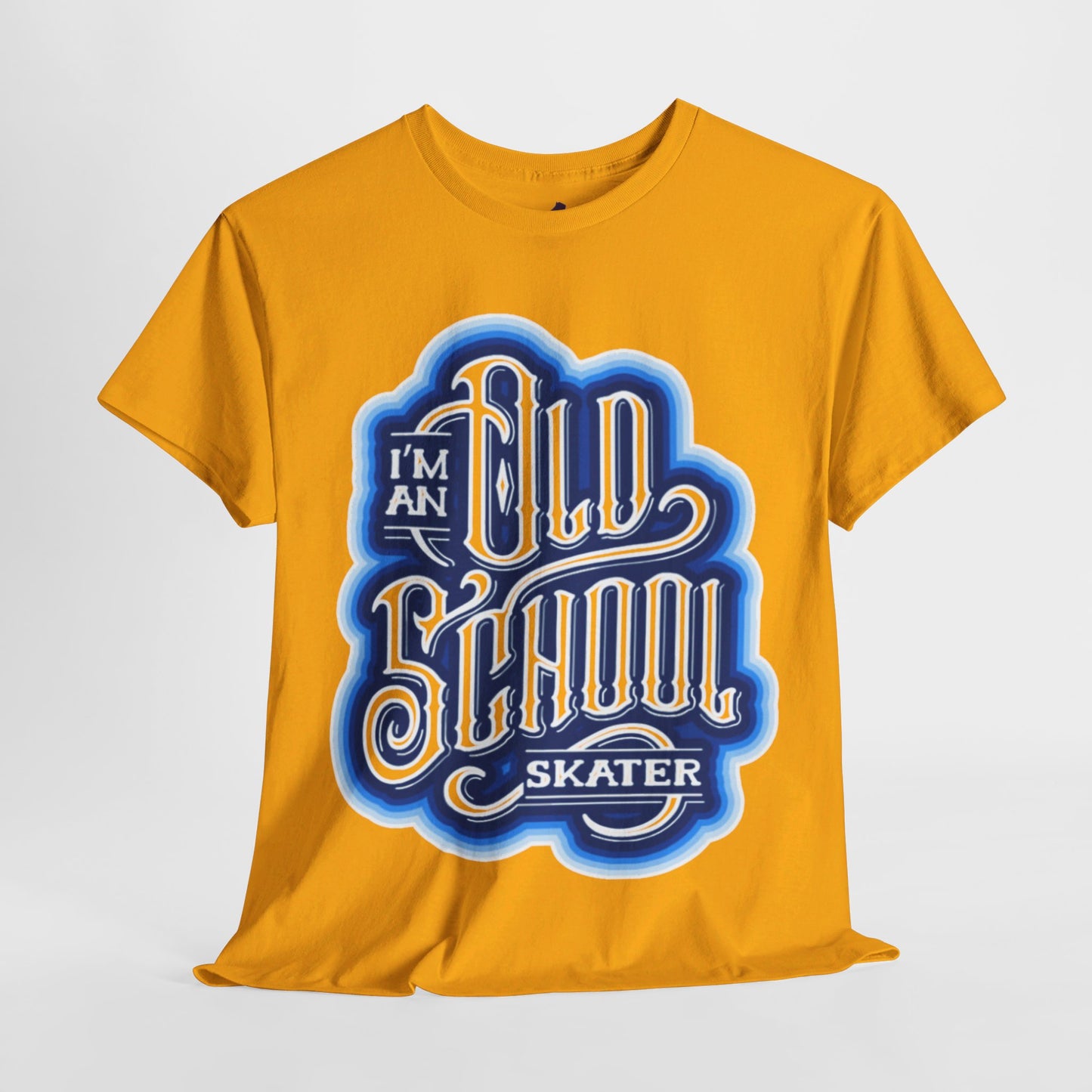 Old School Skater Tee, Roller Skate, Skateboard, Ice Skates T-Shirt, Blue, Unisex Cotton Tee, Large Print