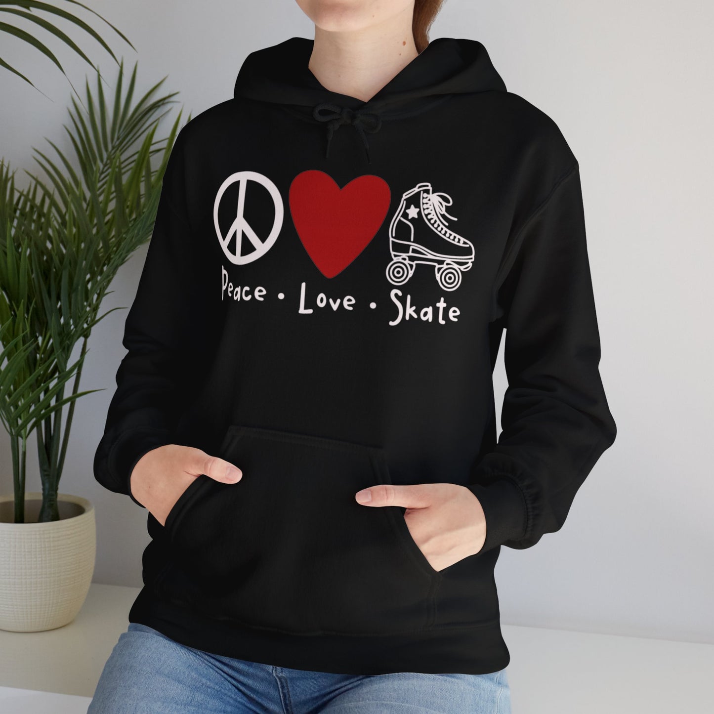 Peace Love Skate Unisex Heavy Blend™ Hooded Sweatshirt