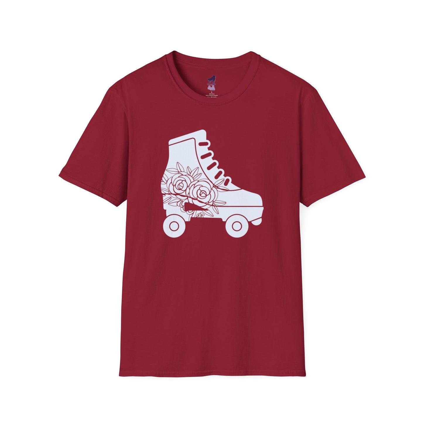 Floral Roller Skate Silhouette Unisex Softstyle T-Shirt