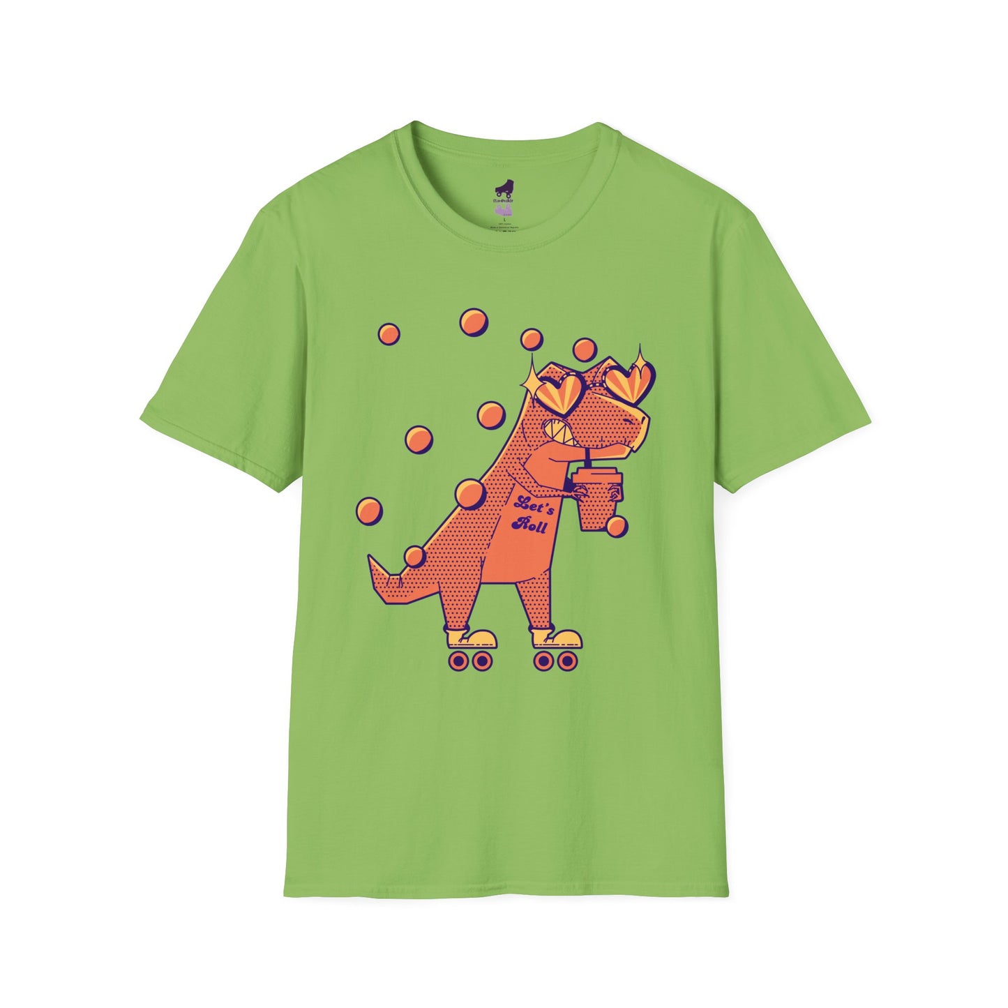 Skate-a-Saurus Funny T-Rex on Skates Unisex Softstyle T-Shirt