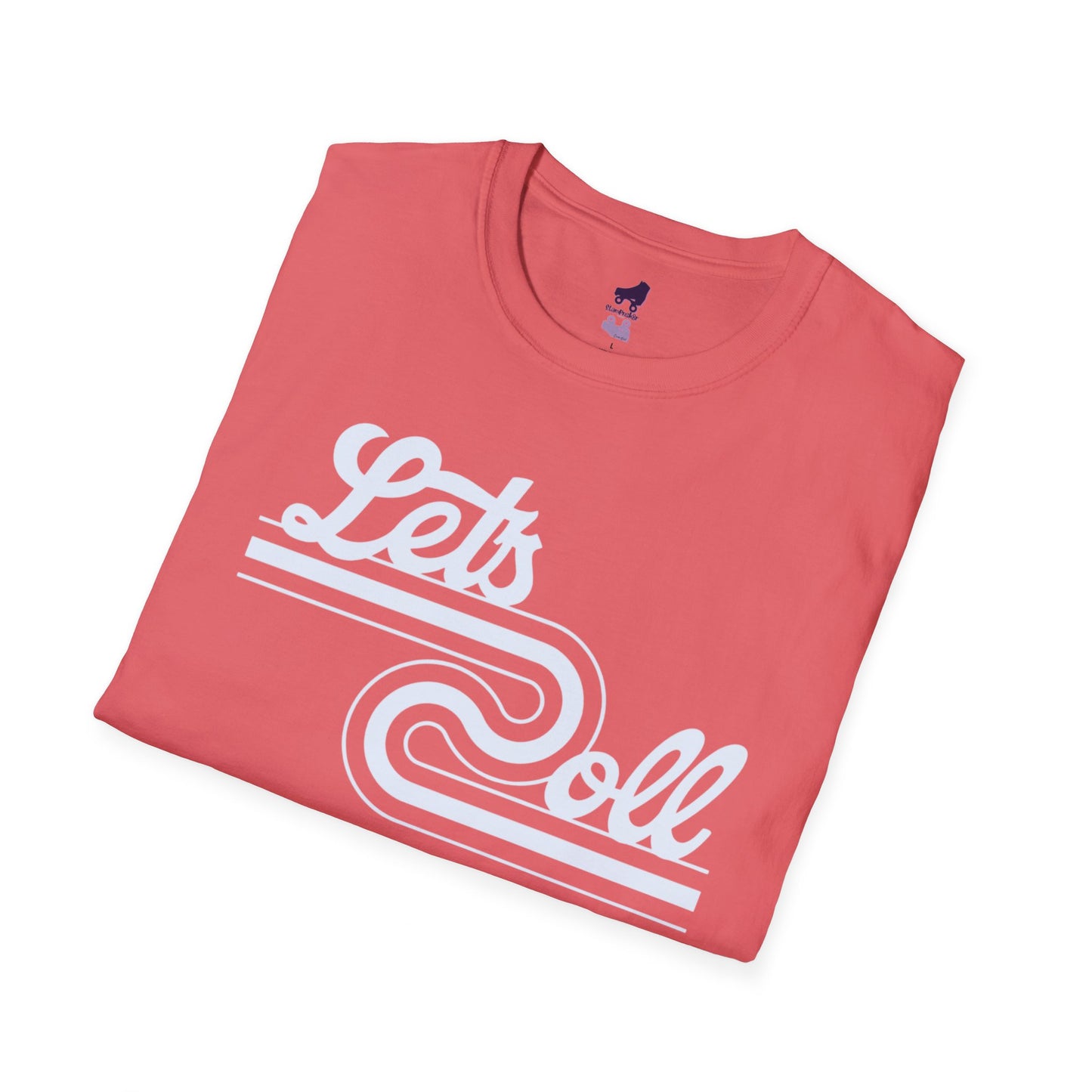 Retro Let's Roll Roller Skate, Skateboard, Bike, Car, Unisex Softstyle T-Shirt