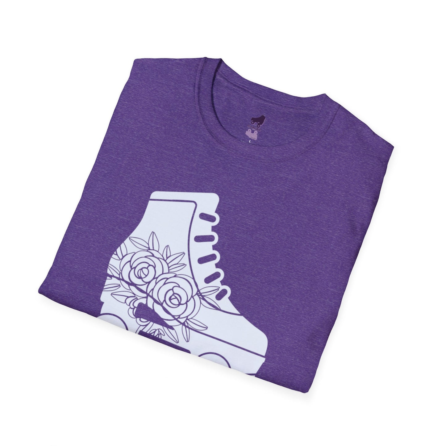 Floral Roller Skate Silhouette Unisex Softstyle T-Shirt