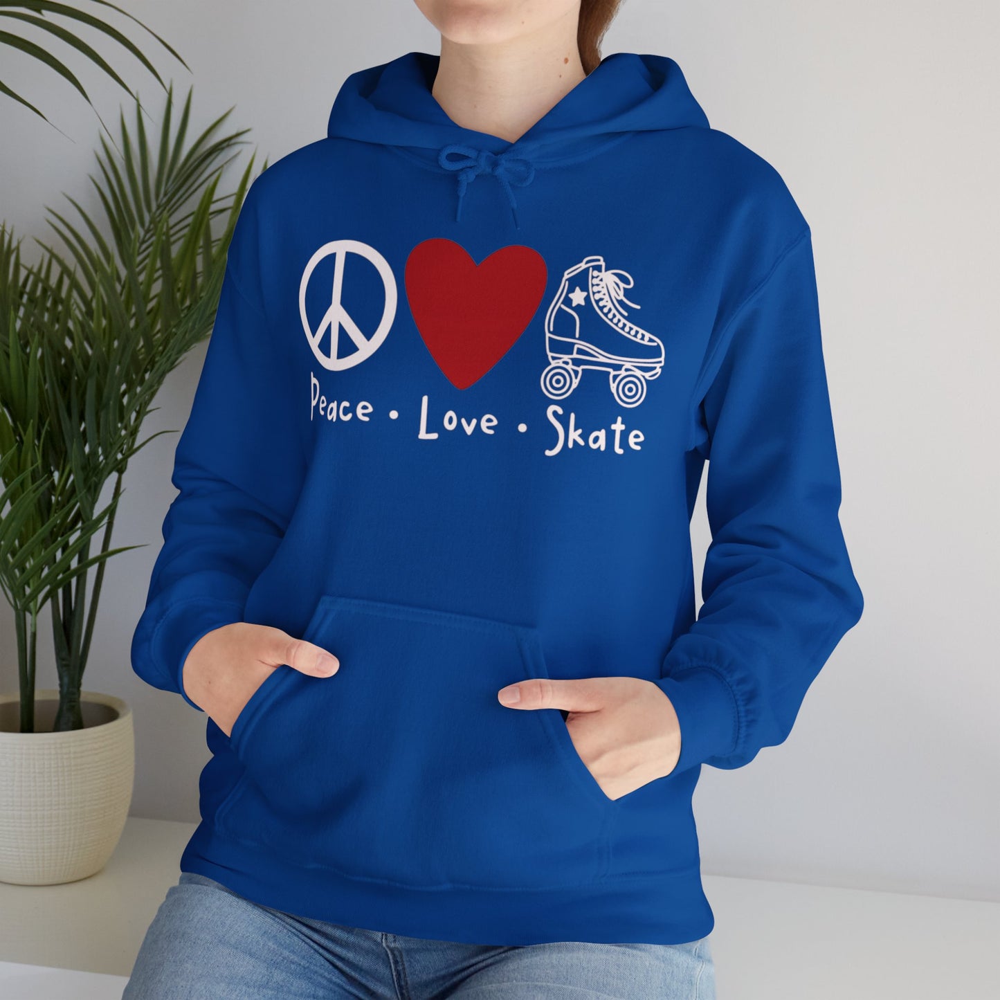 Peace Love Skate Unisex Heavy Blend™ Hooded Sweatshirt