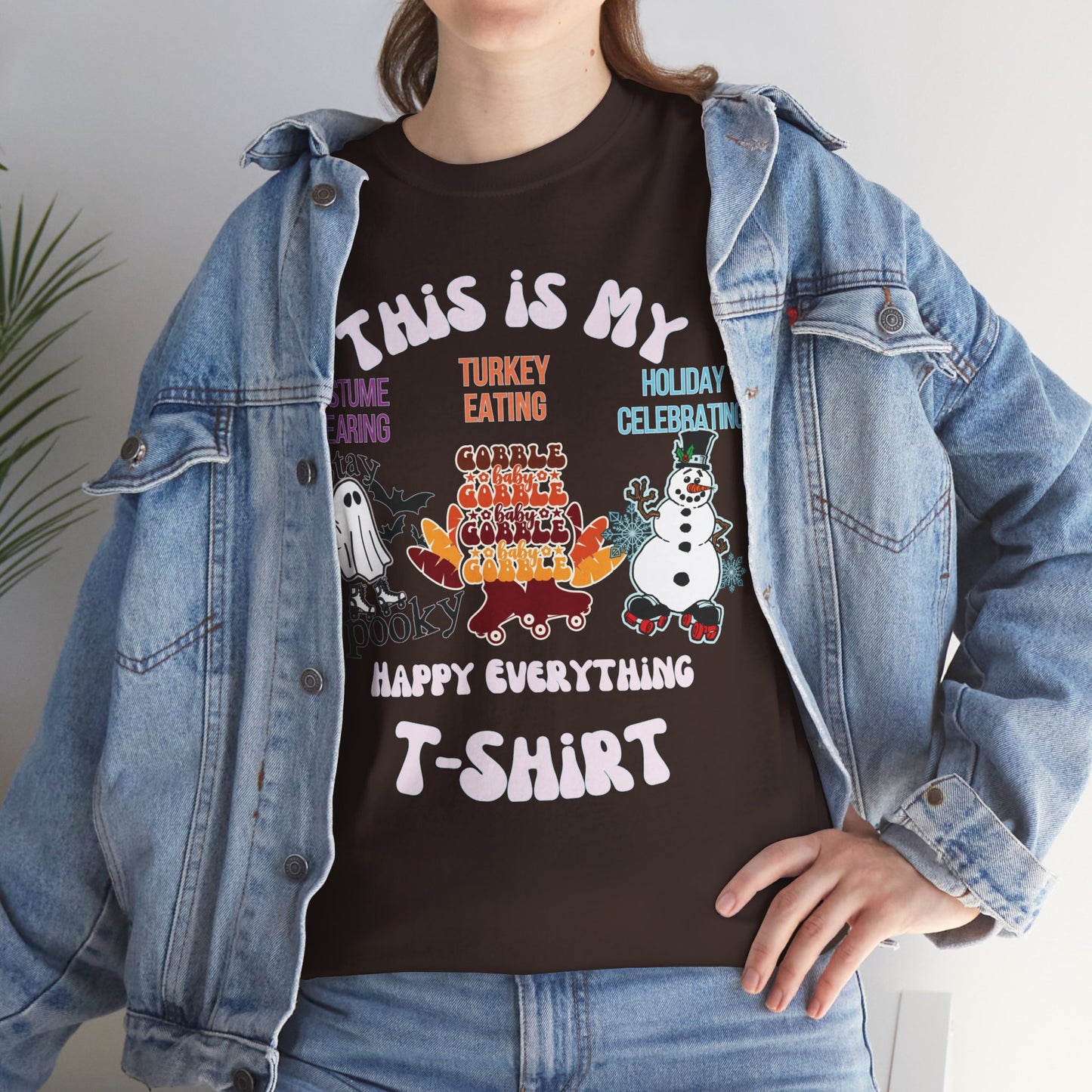 Funny Halloween Costume Party T-Shirt, Thanksgiving Turkey Day, Holiday Celebrating Shirt, Unisex Cotton Tee